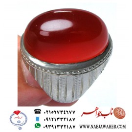 انگشترعقیق سرخ یمنی کد 910