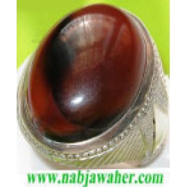 انگشتر فاخر عقیق سرخ  یمنی کهنه کد 1042